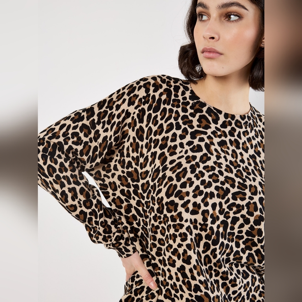 Leopard Cotton Lightweight Sweater